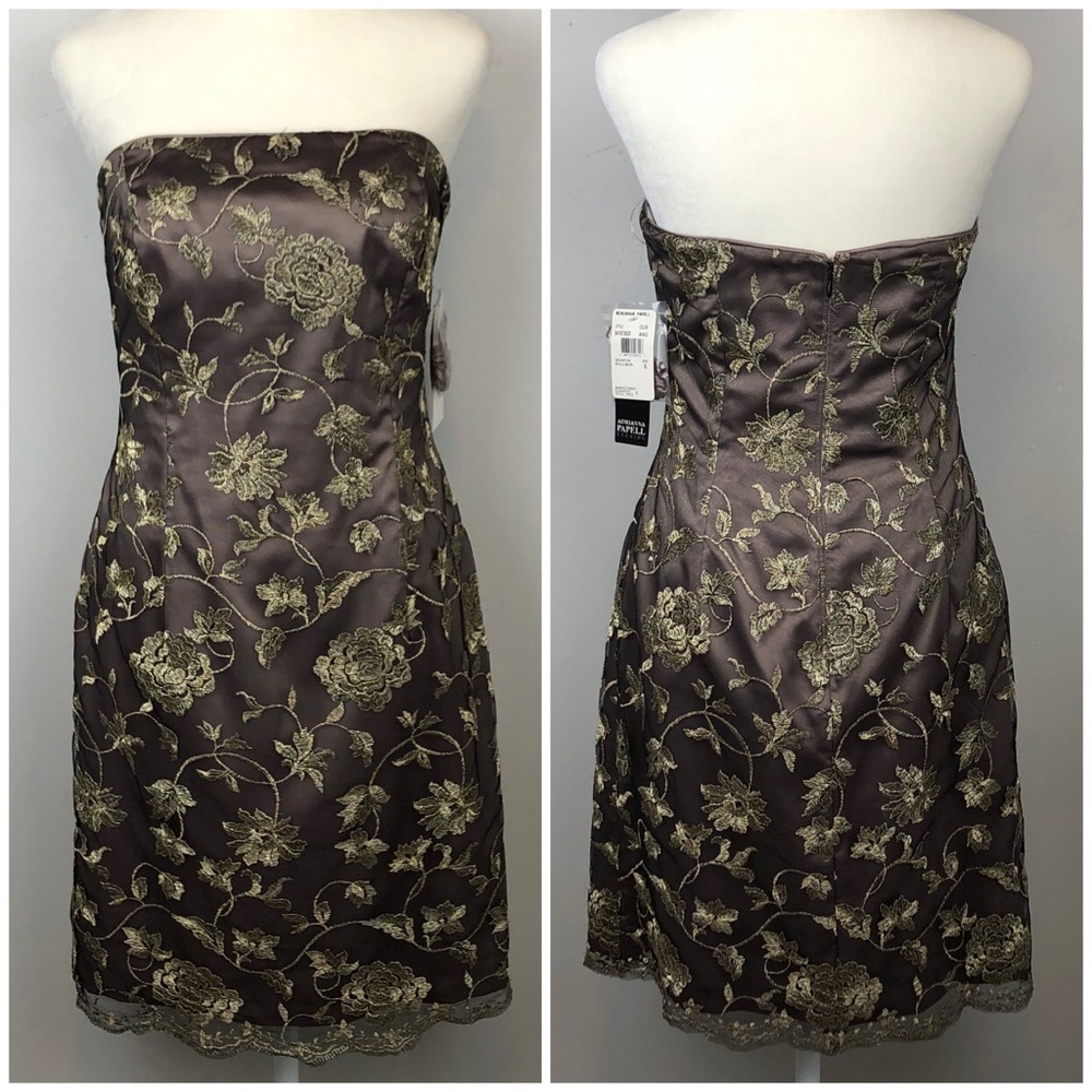 Adrianna Papell Evening Strapless Cocktail Dress